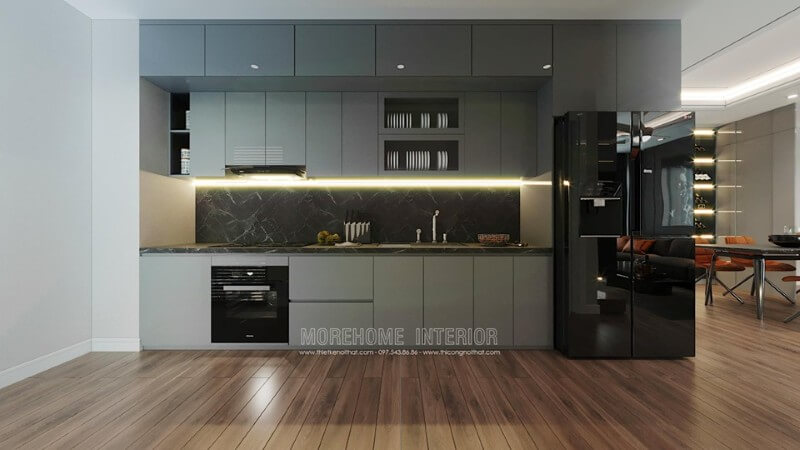 Mẫu tủ bếp cho nhà chung cư nhỏ tuyệt đẹp, giá rẻ Mẫu nội thất chung cư đẹp