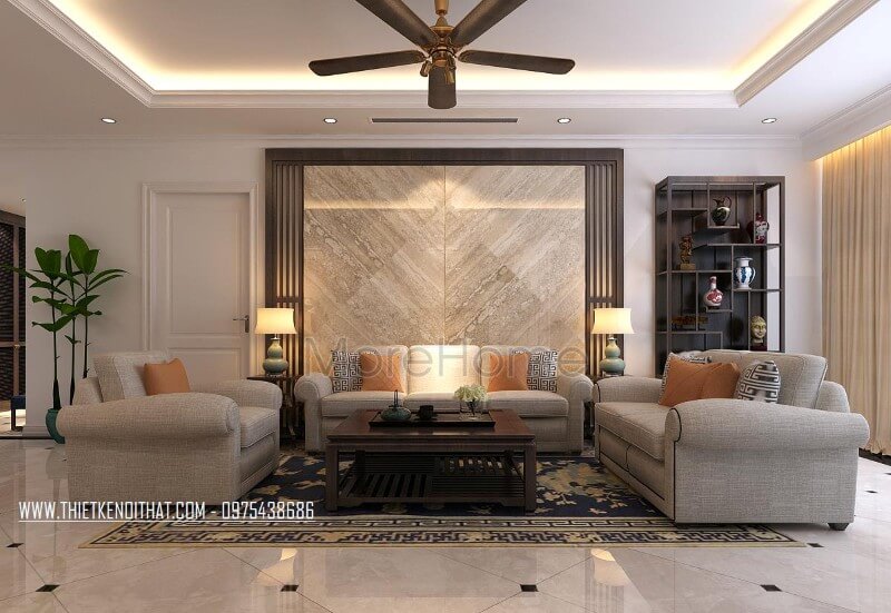 Trang trí phòng khách chung cư với mẫu sofa dẹp sofa tân cổ điển