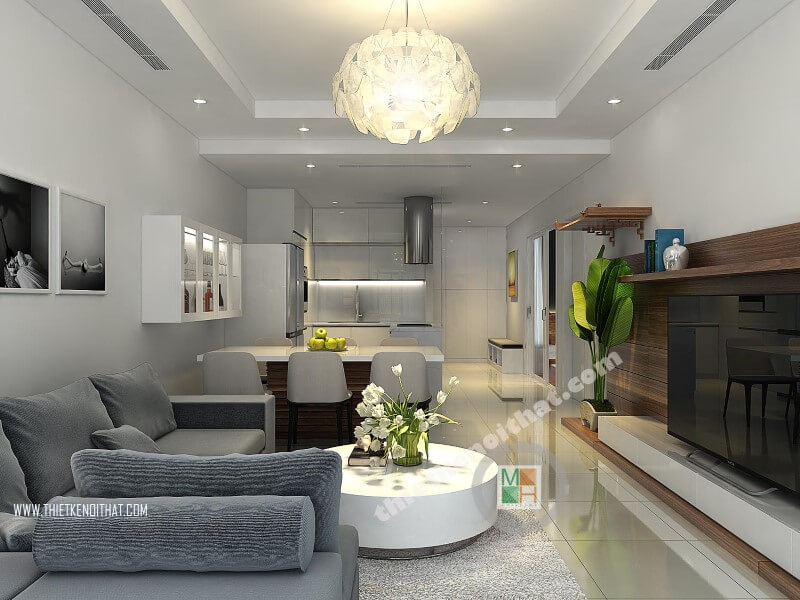 Thiết kế nội thất phòng khách chung cư Royal City đẹp Thiết kế phòng khách chung cư