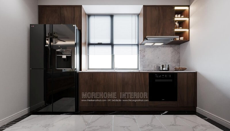 Tủ bếp gỗ công nghiệp đẹp mắt Tủ bếp gỗ công nghiệp và tủ bếp acrylic