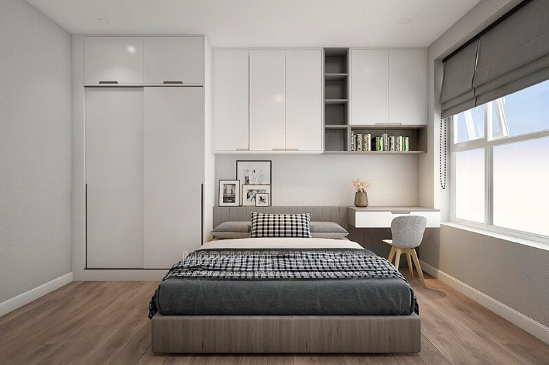 Mẫu tủ quần áo cửa lùa phòng ngủ con Mẫu nội thất chung cư đẹp