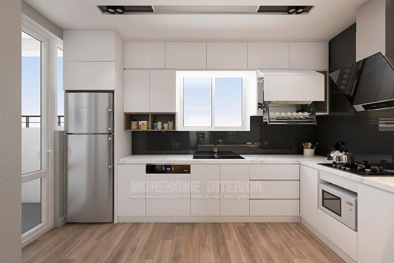 Mẫu tủ bếp gỗ công nghiệp đẹp và ấn tượng mẫu tủ bếp gỗ công nghiệp An Cường