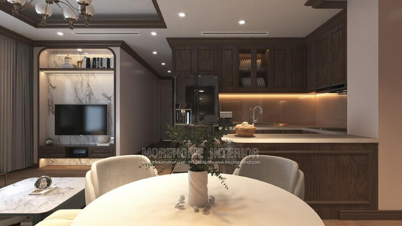 Thiết kế nội thất phòng bếp chung cư hiện đại, sang trọng Thiết kế phòng bếp chung cư