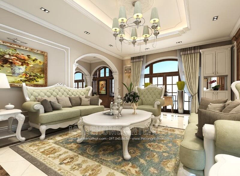 Sofa biệt thự tân cổ điển Sofa biệt thự tân cổ điển