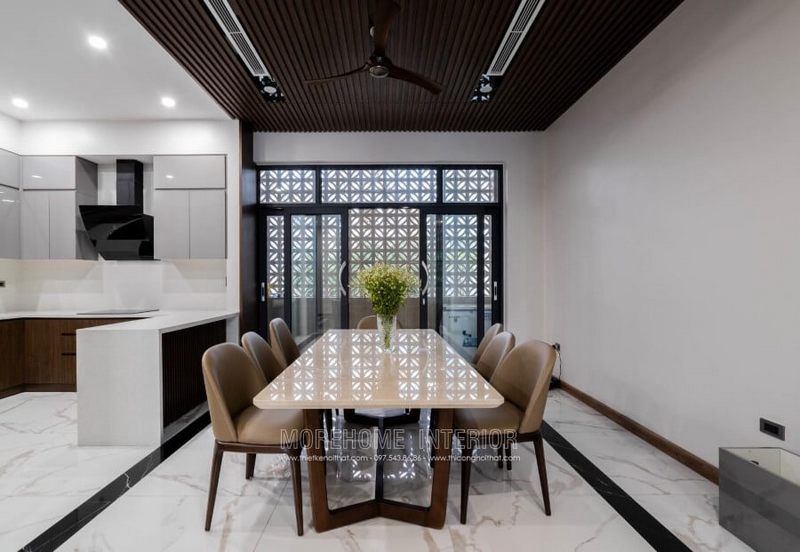 KTS Morehome đã thực hiện không gian nội thất phòng ăn hiện đại và tinh tế.
