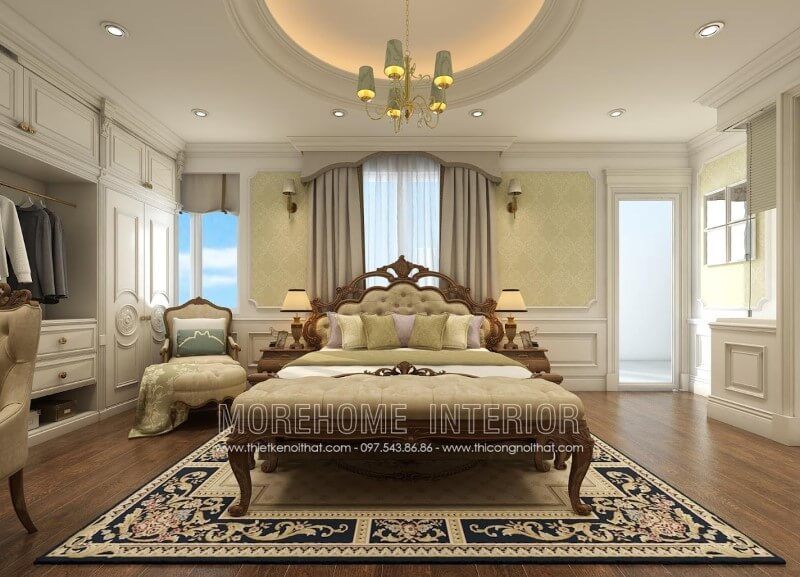 Morehome đã thiết kế và sản xuất siêu phẩm giường ngủ tân cổ điển bằng gỗ óc chó tuyệt đẹp. Nếu bạn muốn sở hữu mẫu giường này, hãy liên hệ Morehome.